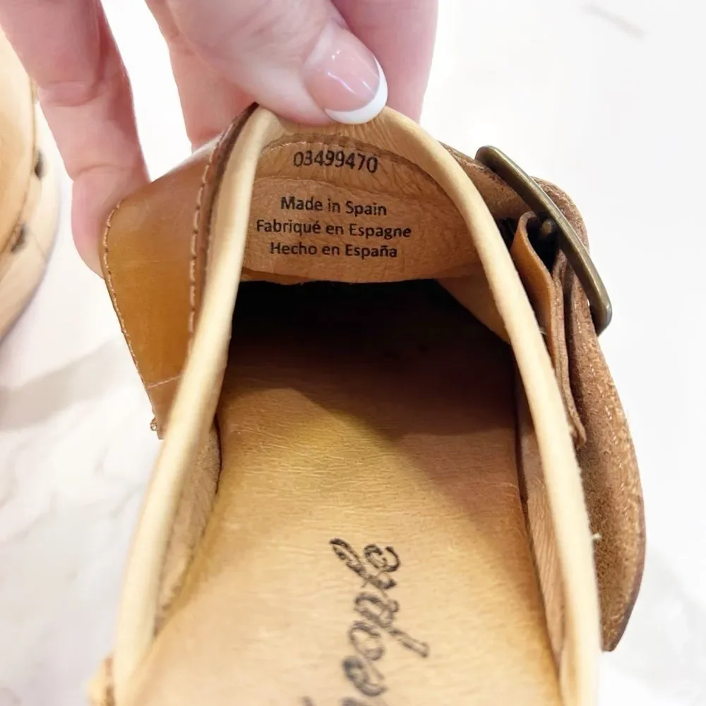 Free People Culver City Wood Leather Platform Clogs